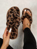 Fall/Winter Women's Fluffy Leopard Print Comfy House Slippers,Halloween
